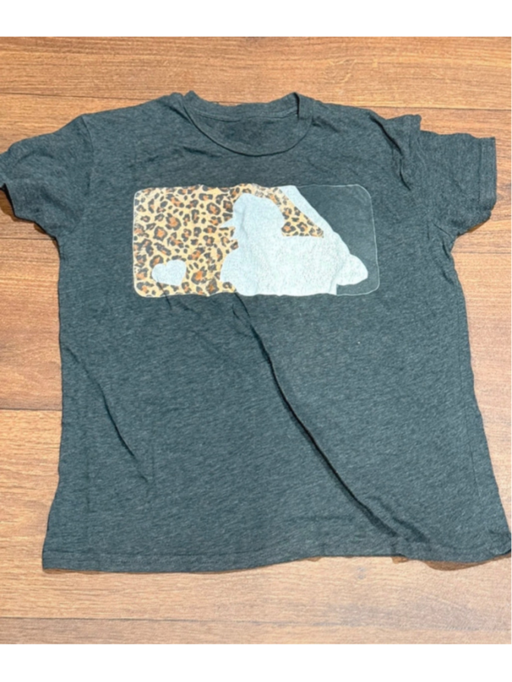 Girls Unbranded Short Sleeve Tee, Size L Grey and Brown
